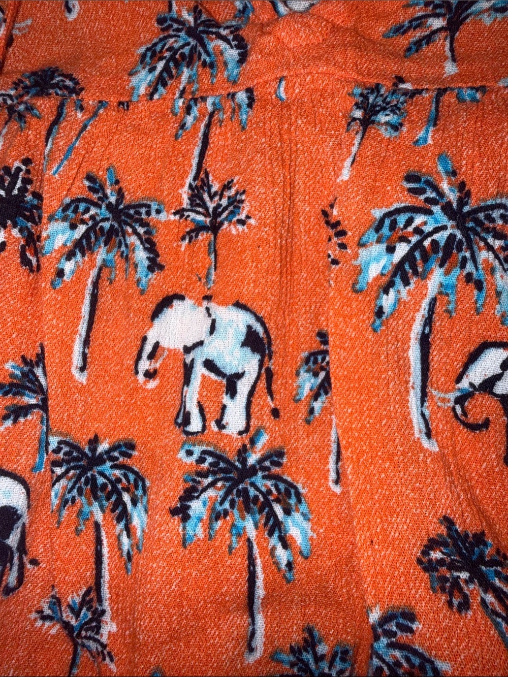 crown & ivy Orange and Navy Elephant Print Blouse - Picture 5 of 8